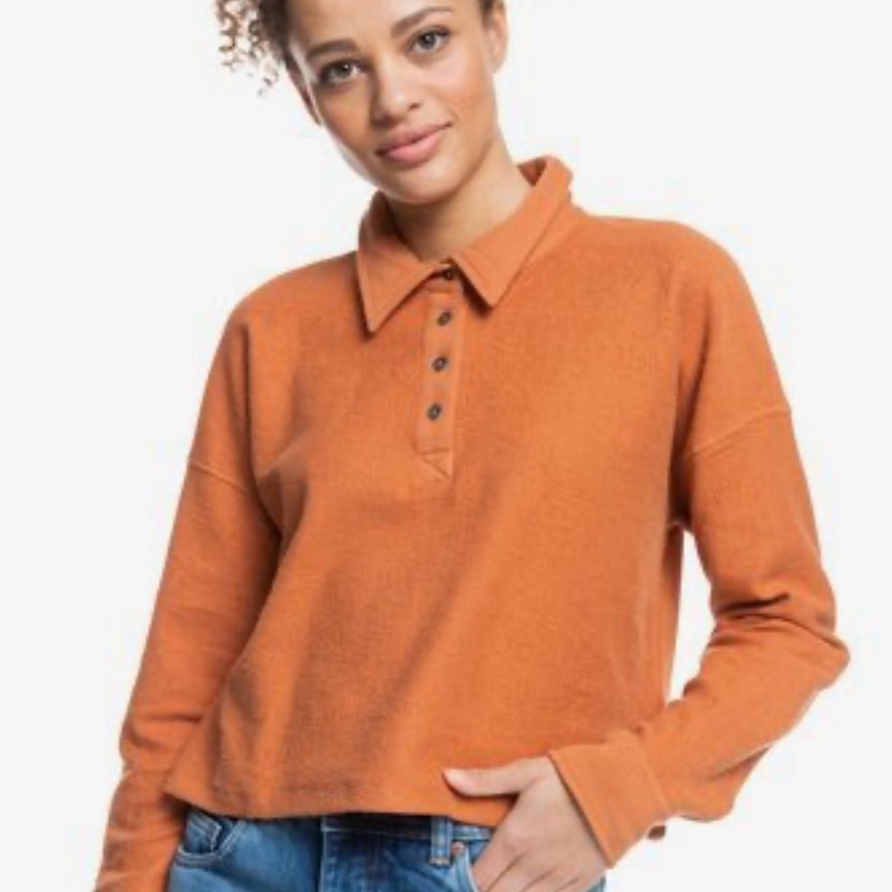 Roxy All Day Every Day - Polo Shirt Fleece Top for Women| Size: Large